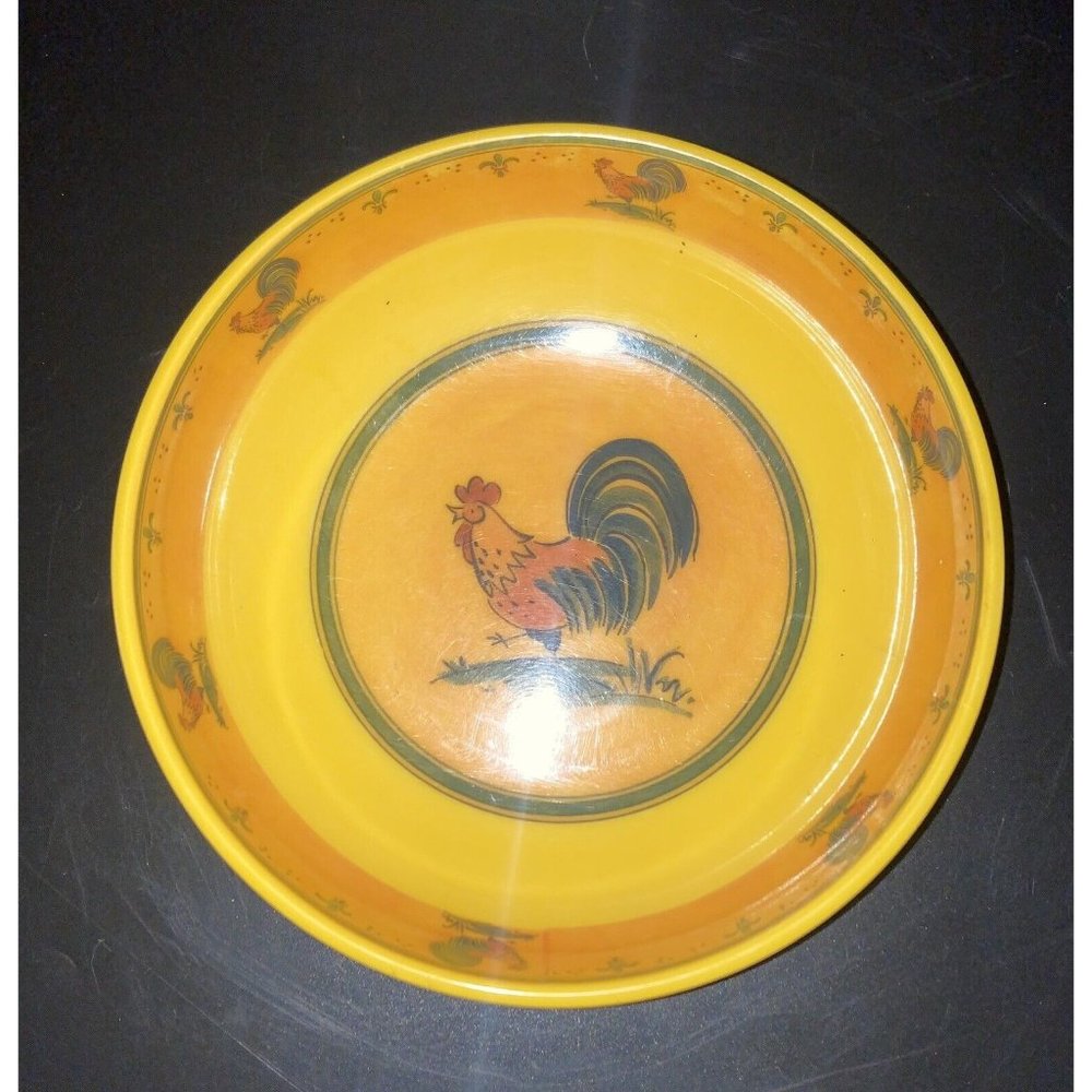 Le Cadeaux Melamine Gallina Yellow With Rooster  Bowl 7.5"